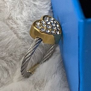 💍 Stainless Steel Cable Heart Ring